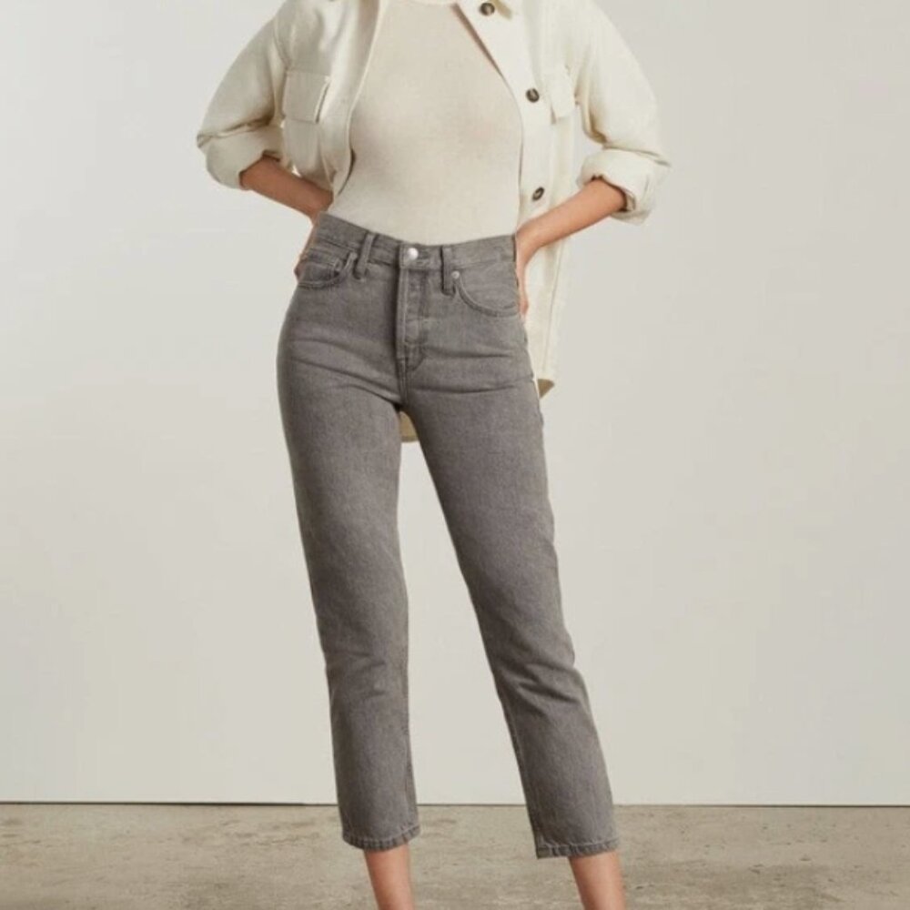 Everlane The 90's Cheeky Jean Crop Organic Cotton Grey Size 26 Casual Denim